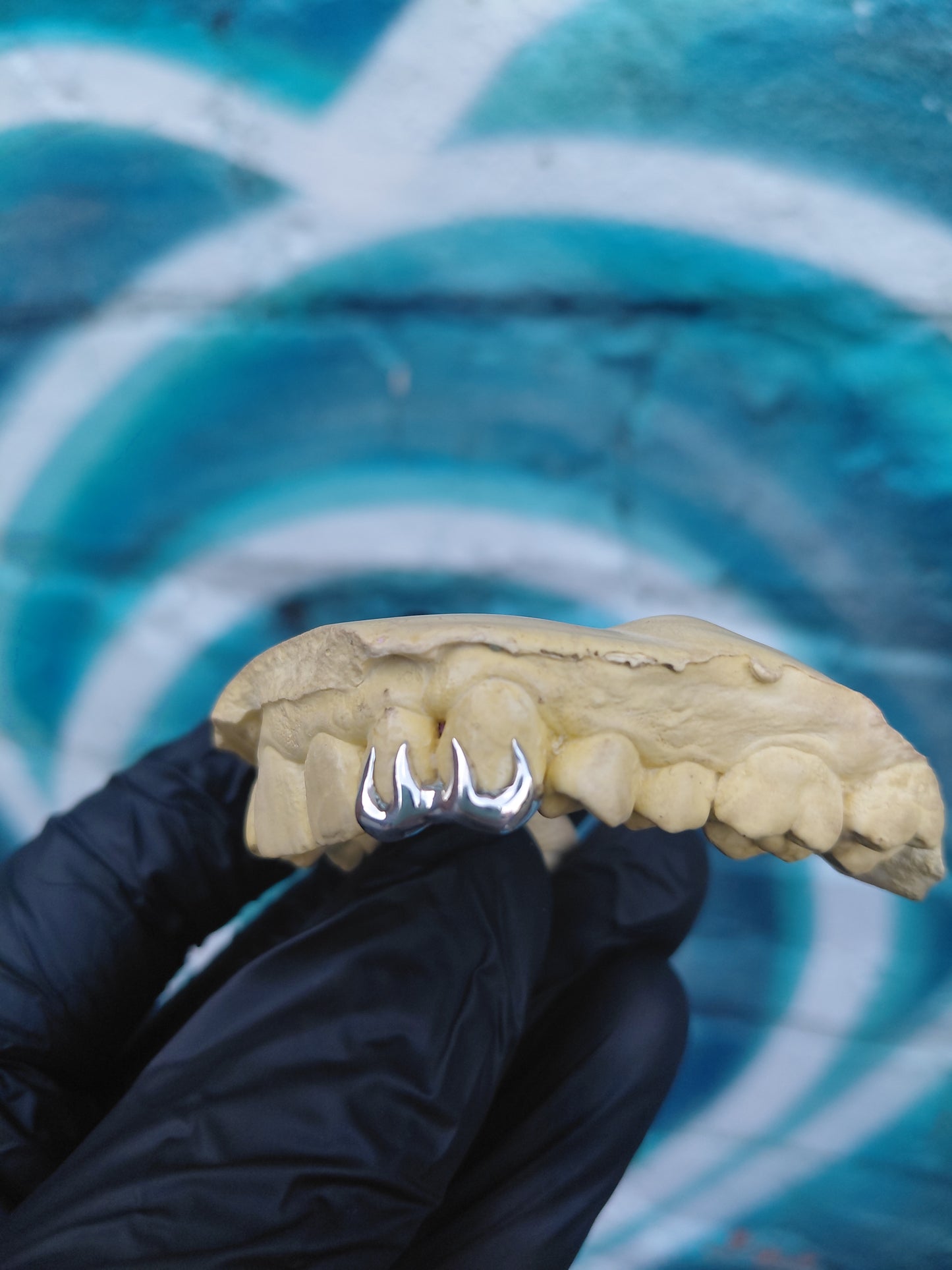 Custom made spiked double grillz
