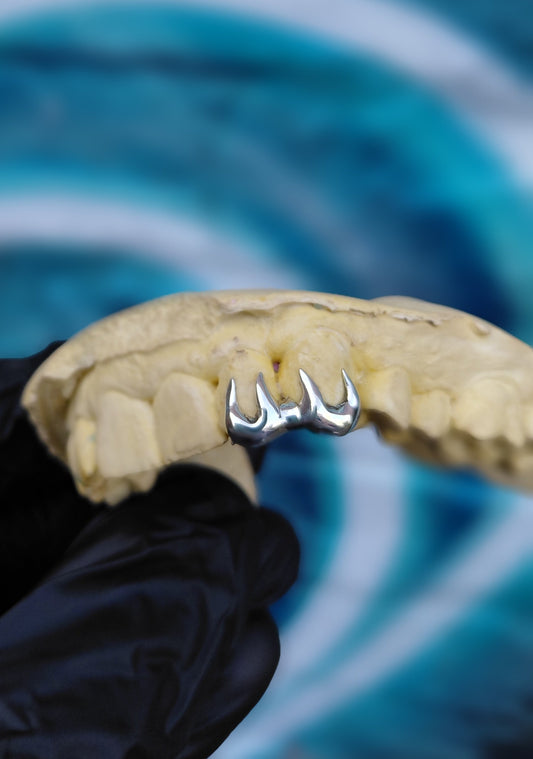 Custom made spiked double grillz