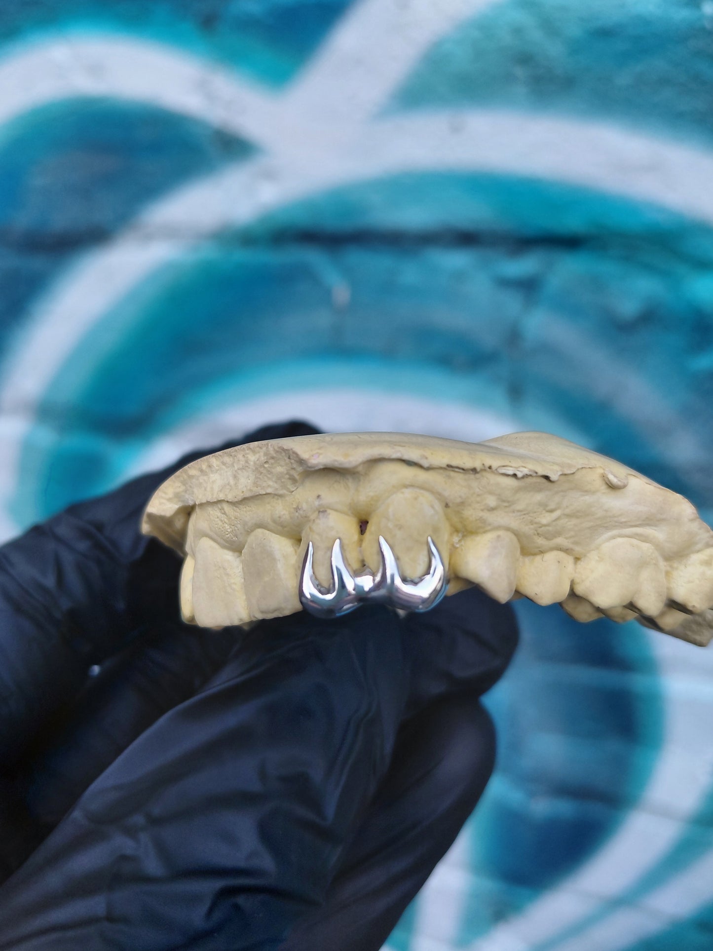 Custom made spiked double grillz