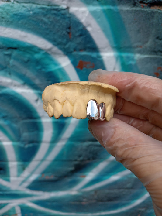 Custom made double solid cap grillz